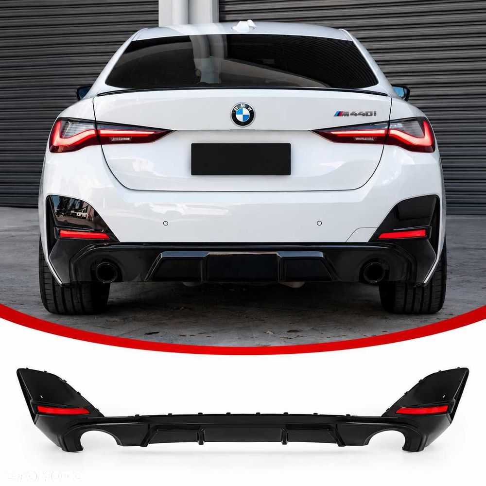 Tylny Dyfuzor Zderzaka BMW G26 Dokładka M-Pakiet Spoiler Czarny Połysk