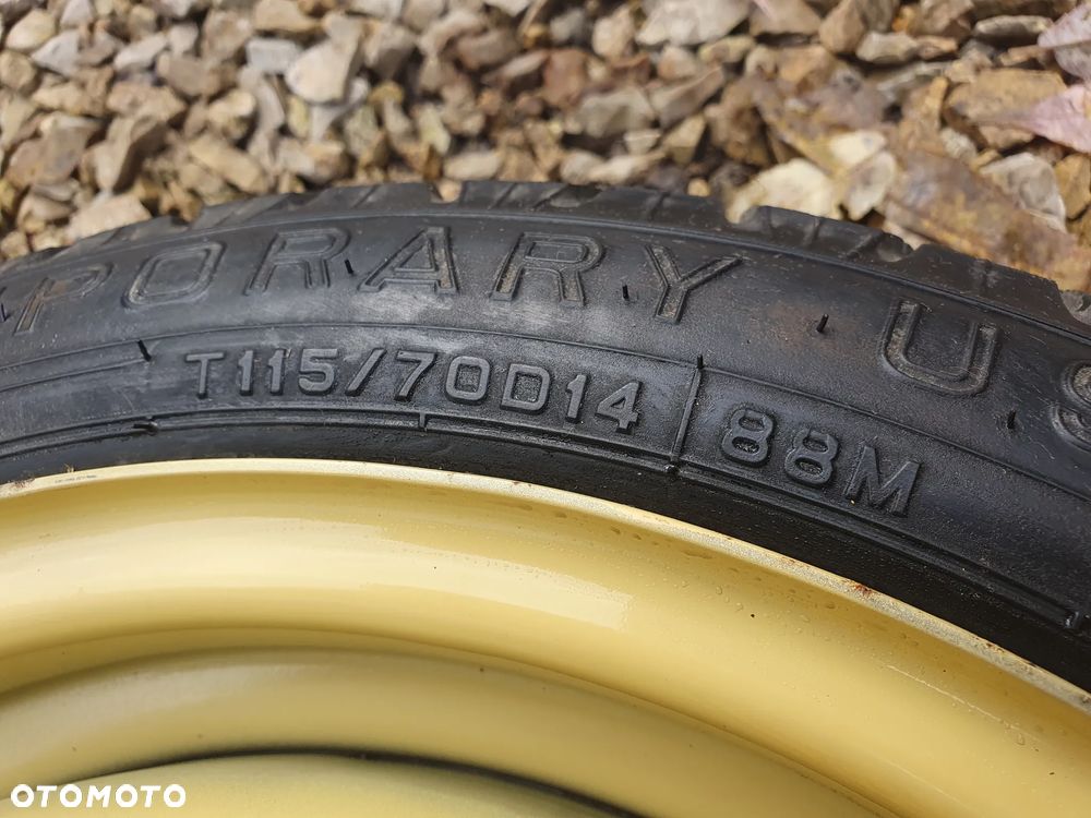 KOŁO ZAPASOWE DOJAZDOWE R14 4X100 HYUNDAI KIA TOYOTA MAZDA 115/70R14 POSIADAM 5 SZT - 5