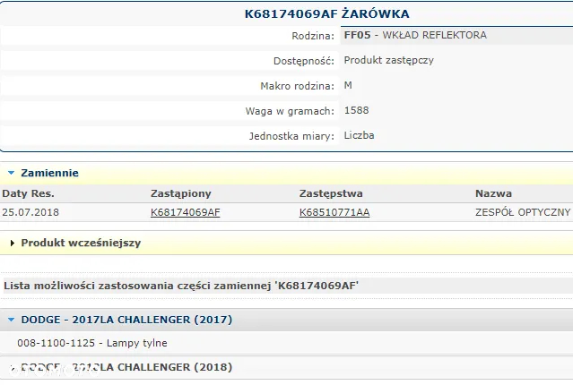NOWA OE lampa tył LEWA zew. DODGE CHALLENGER 17-18 - 3