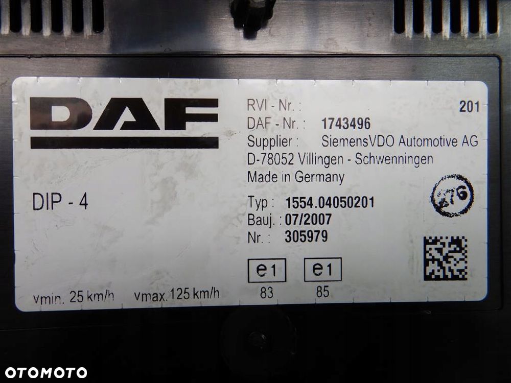 Licznik DAF CF 2007 13,0 DIESEL 1743496 ORYGINAŁ - 4