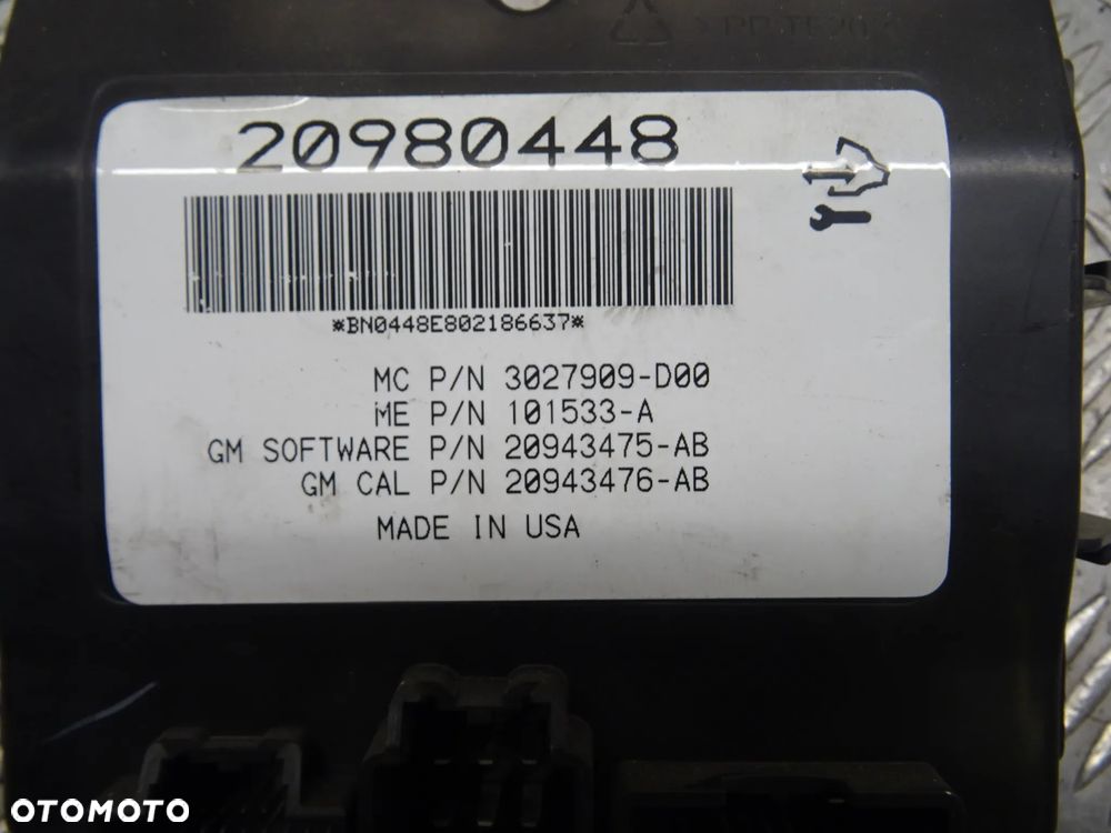 OPEL INSIGNIA SILNIK 2.0 CDTI 160KM Z177 MODUŁ KLAPY BAGAŻNIKA 20980448 - 2