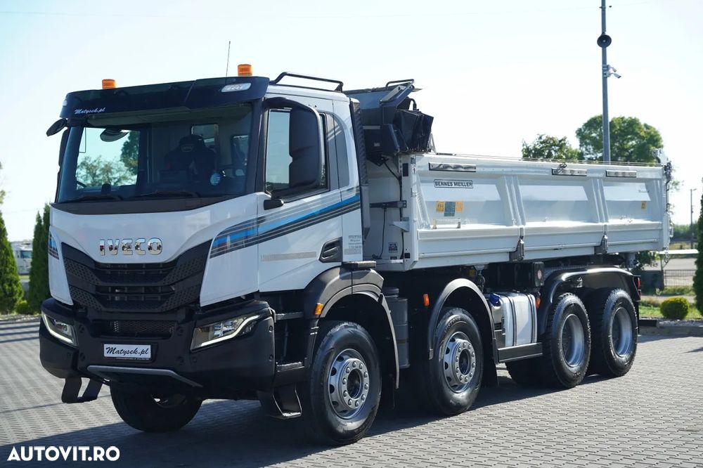 Iveco X-WAY 480 / 8X4 / BASCULATOR DUBLU / BANCĂ LATERALĂ HIDRODOXICĂ / PERDĂ ELECTRICĂ / ANVELOPE 100% / - 12
