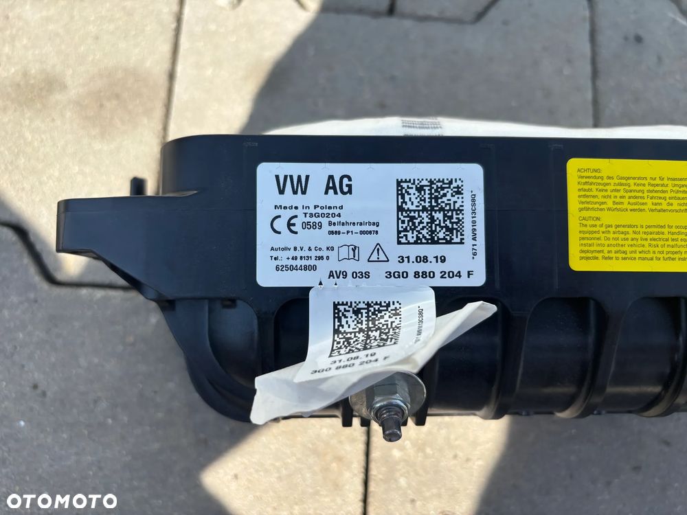 Vw Passat B8 poduszka powietrzna pasażera 3G0880204F - 3