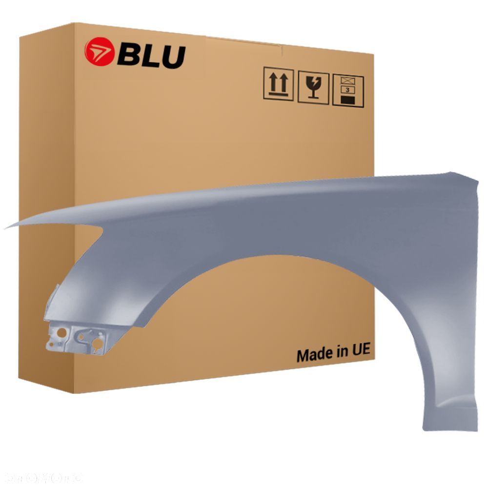BLU Błotnik Audi A6 C6 Lift LY7H Lewy Srebrny 2008-2011 przód AkoyaSilber