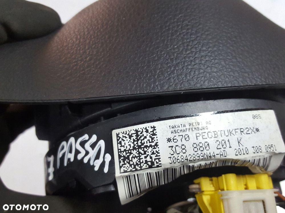 VW PASSAT B7 10-14r PODUSZKA AIRBAG KIEROWCY 3C8880201K - 5