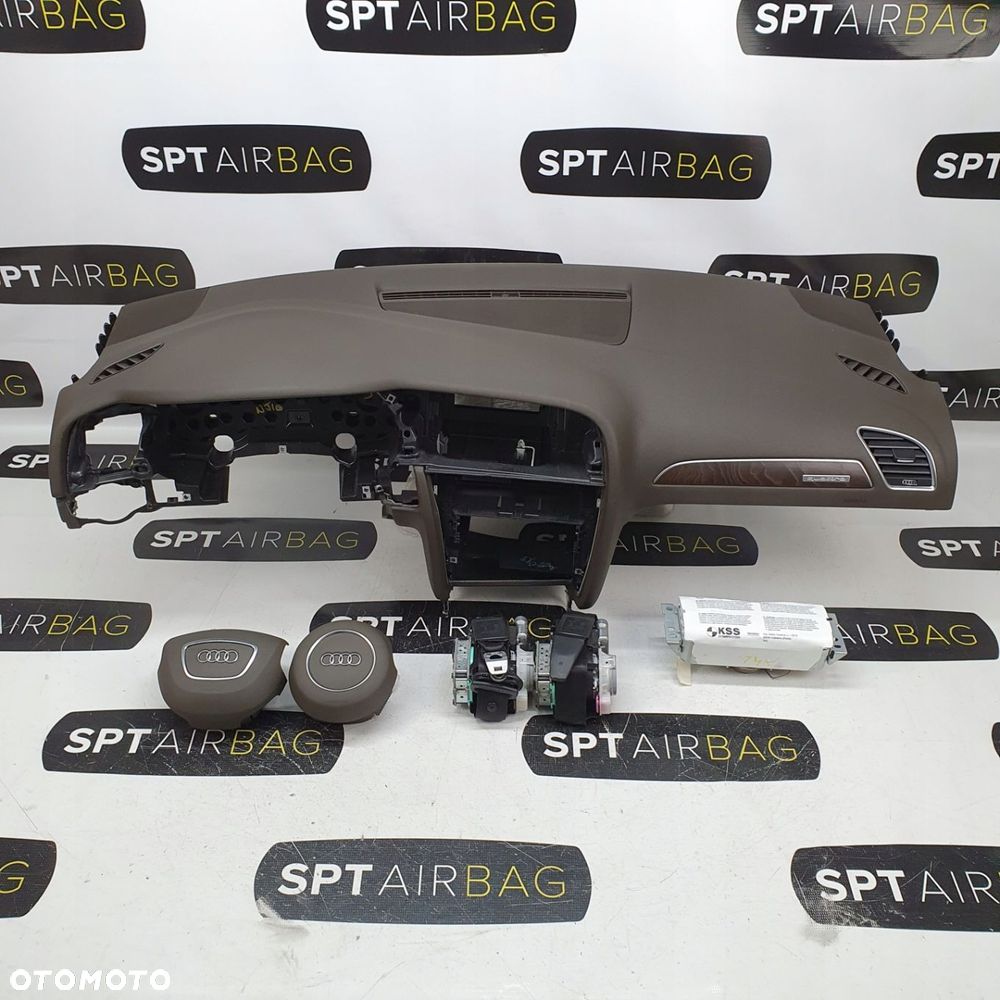 AUDI A4 B8 DESKA ROZDZIELCZA KONSOLA KOKPIT PULPIT PODUSZKI AIRBAG AIR BAG PASY KIT SET - 1
