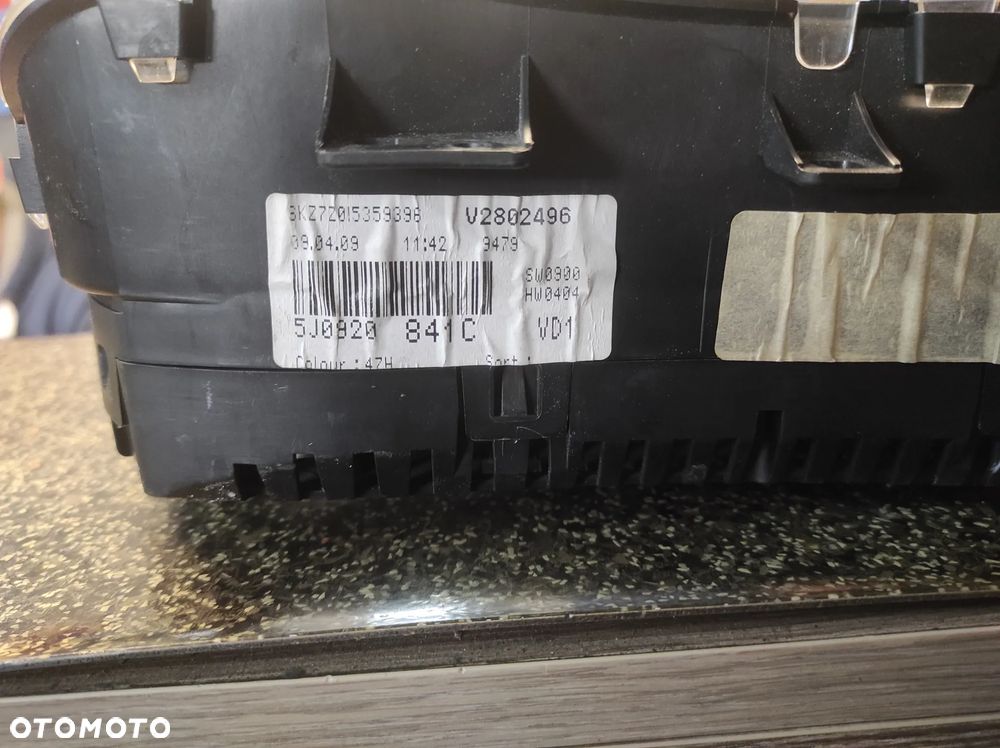 SKODA FABIA 2 ROOMSTER PRAKTIK LICZNIK ZEGARY DIESEL 5J0920841C SPRAWNY GWARANCJA WYSYŁKA !!!!!! - 2