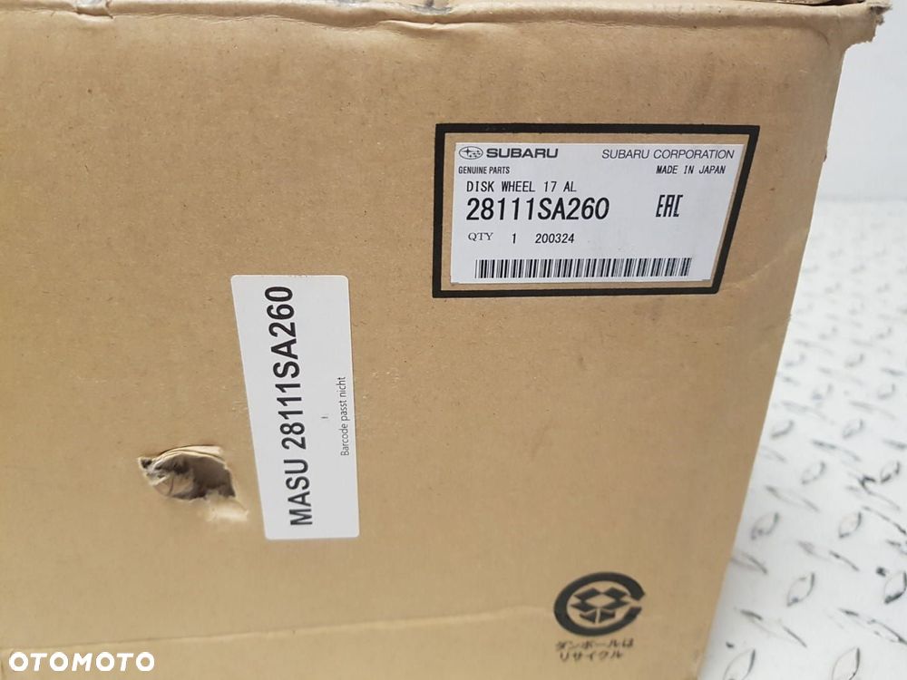 FABRYCZNIE NOWA ORYGINALNA ALUFELGA FELGA ALUMINIOWA SUBARU FORESTER 17 x 7 ET 48 28111SA260 - 10