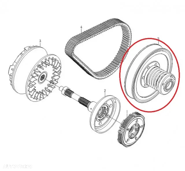 Variator secundar CF Moto 500 , CF500 CF600 CF625 - 2