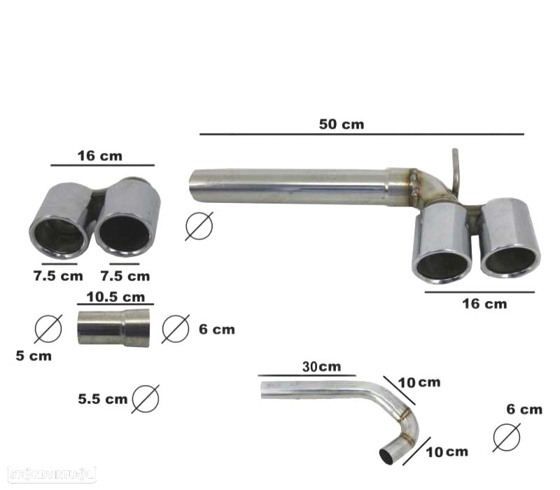 CONJUNTO PONTEIRAS DE ESCAPE DUPLA BMW F30 F31 10-18 LOOK M3 - 9