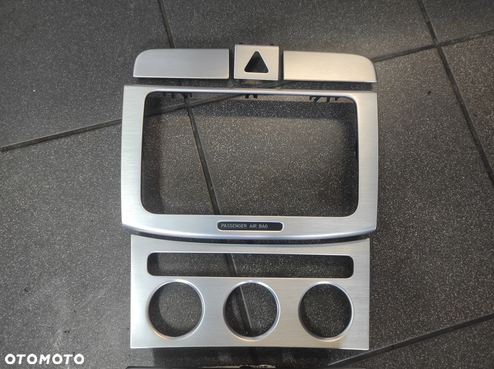 VW PASSAT CC B6 LIFT B7 DEKORY TUNELU ŚRODKOWEGO CLIMATRONIC RAMKA POPIELNICZKA KOMPLET SZCZOTKOWANE ALUMINUM  WYSYŁKA !!!! - 2