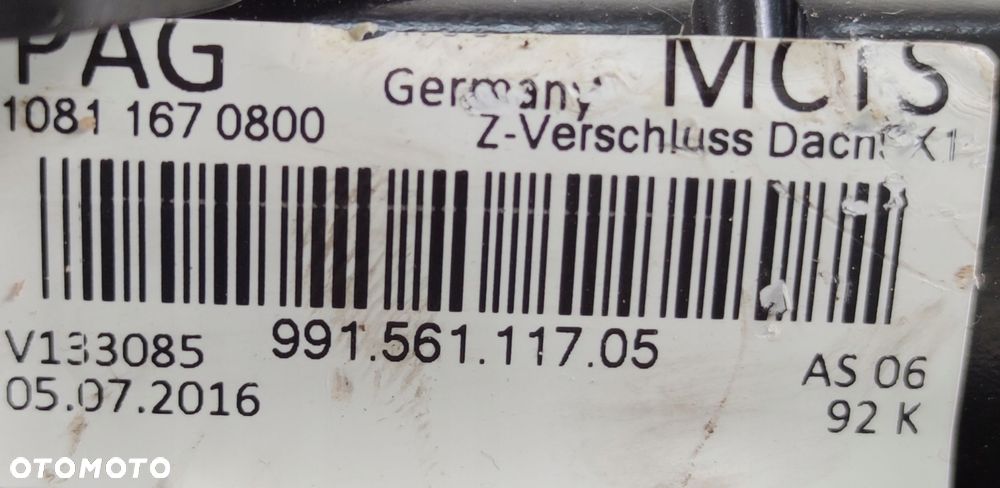 SILNIK DACHU PORSCHE 911 991 99156111705 - 3