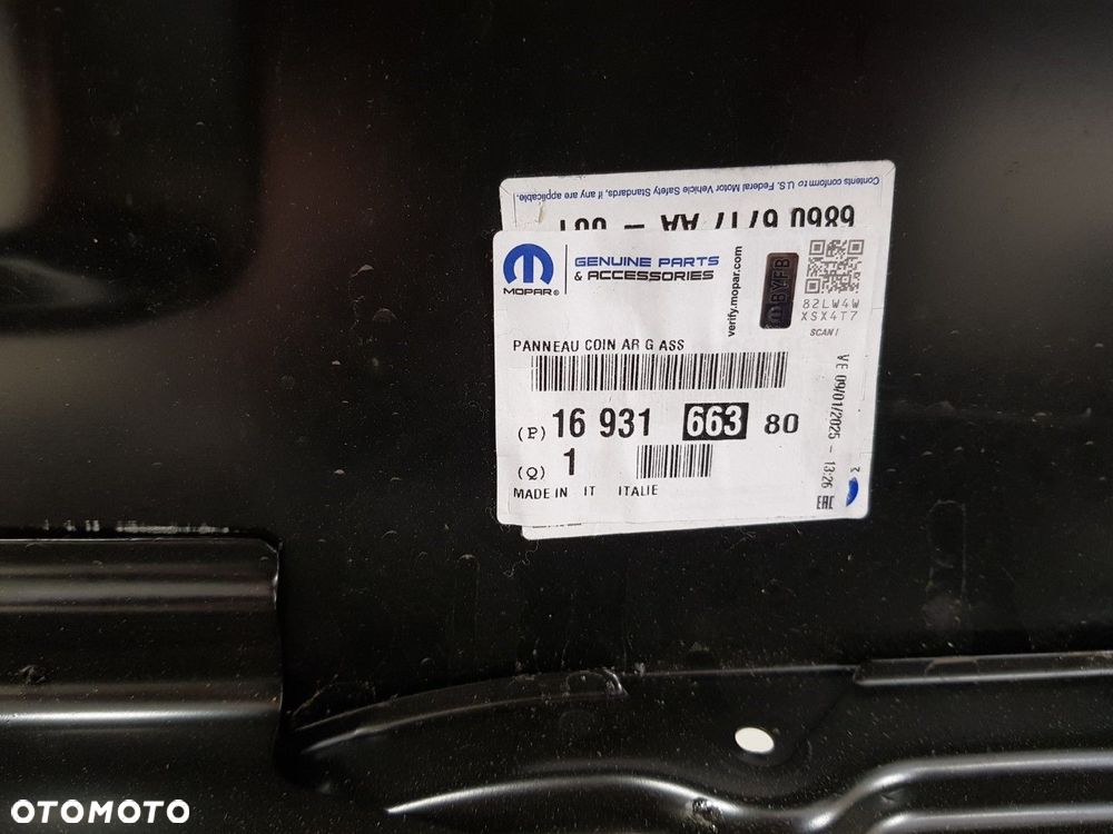 NOWY ORYGINALNY TYLNY LEWY BŁOTNIK NAROŻNIK SŁUPEK BOXER JUMPER FIAT DUCATO III 14-25 1693166380 - 9