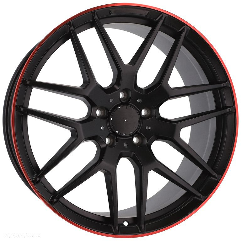 4x Nowe Felgi 21 m.in. do MERCEDES Klasa G W460 W461 W463 AMG Czarne Czerwony Rant - FE115 (HE762) - 10