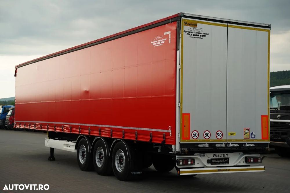 Wielton / CORTINĂ STANDARD / REMORCA DIN OȚEL - 9 M / AXĂ CULISANTĂ / ACOPERIȘ CULISANT / SAF / - 5