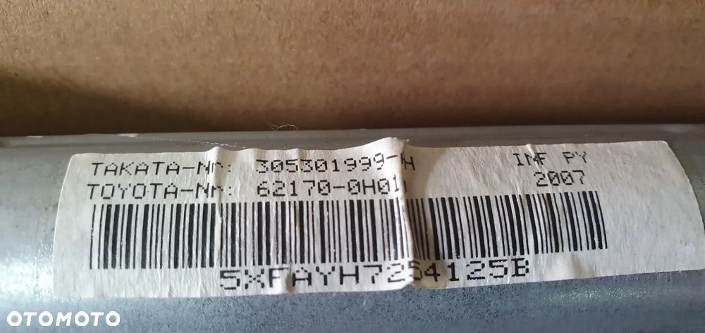 Kurtyna airbag poduszka boczna prawa Toyota Aygo I 62170-0H010 - 6