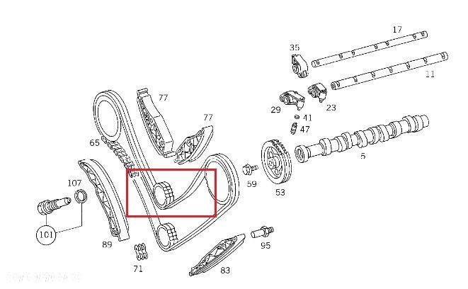 MERCEDES M112 M113 M155 Lancuch rozrzadu podwojny OE - 2
