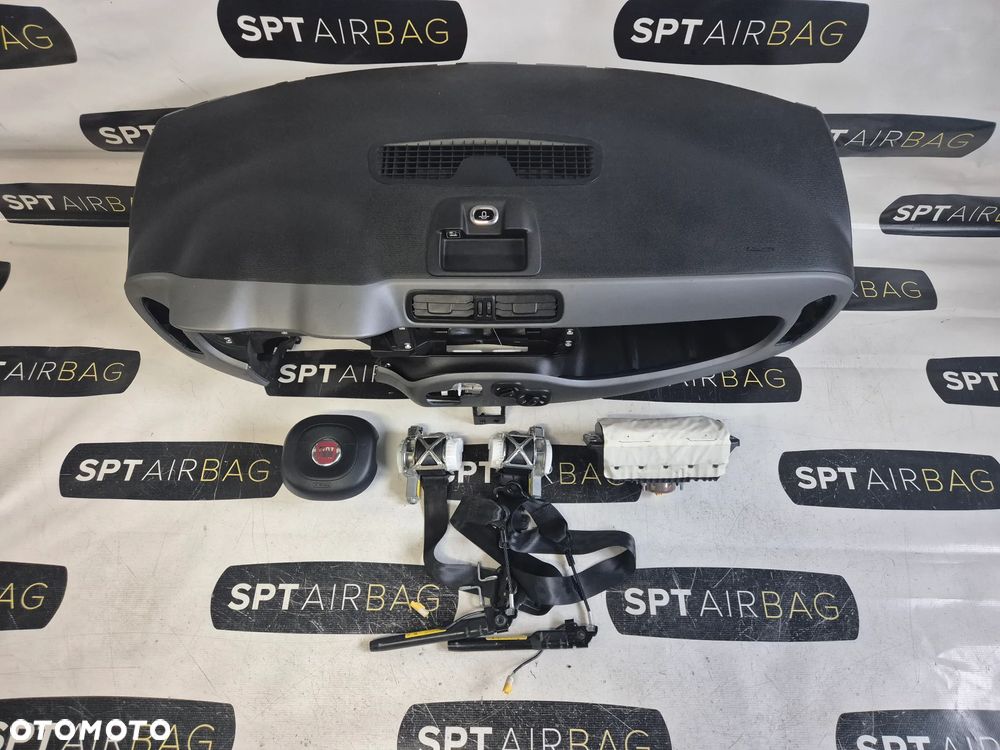 FIAT PANDA DESKA ROZDZIELCZA KONSOLA KOKPIT PULPIT PODUSZKI AIRBAG AIR BAG PASY KIT SET - 1