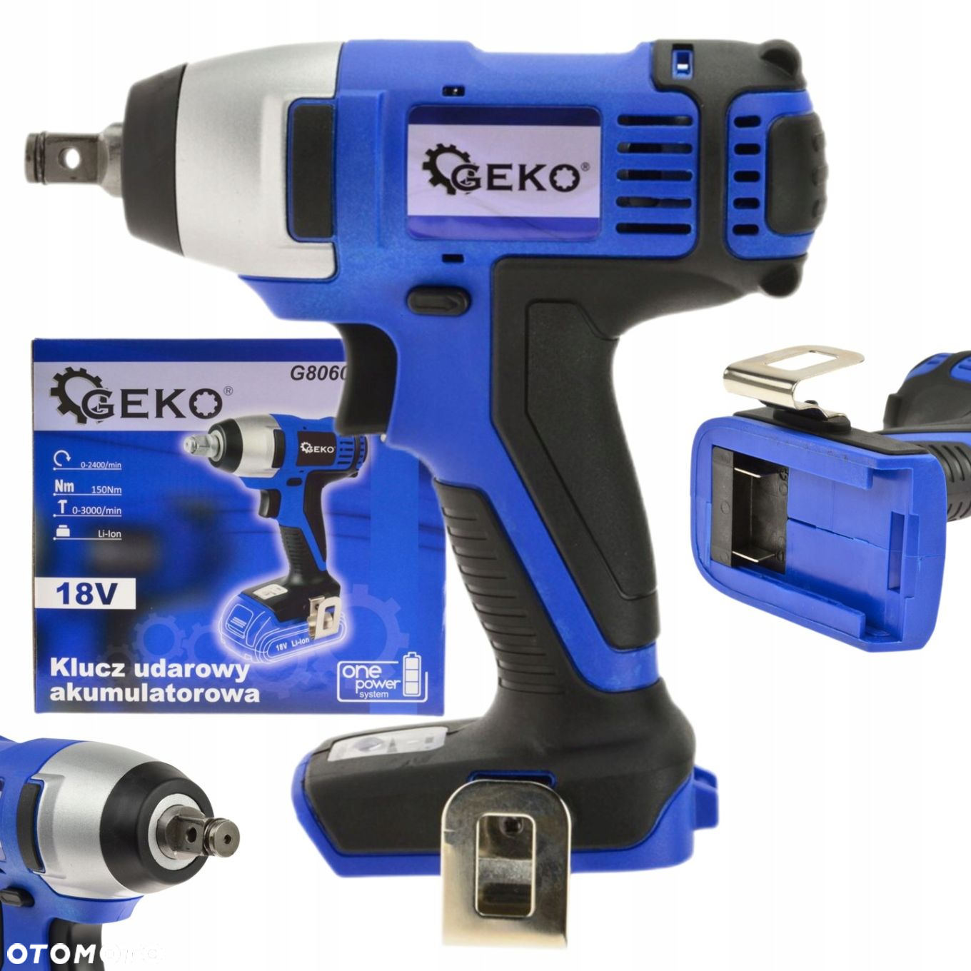 GEKO KOMPAKTOWY KLUCZ AKUMULATOROWY UDAROWY DO KÓŁ 150NM 18V SOLO G80609 - 9