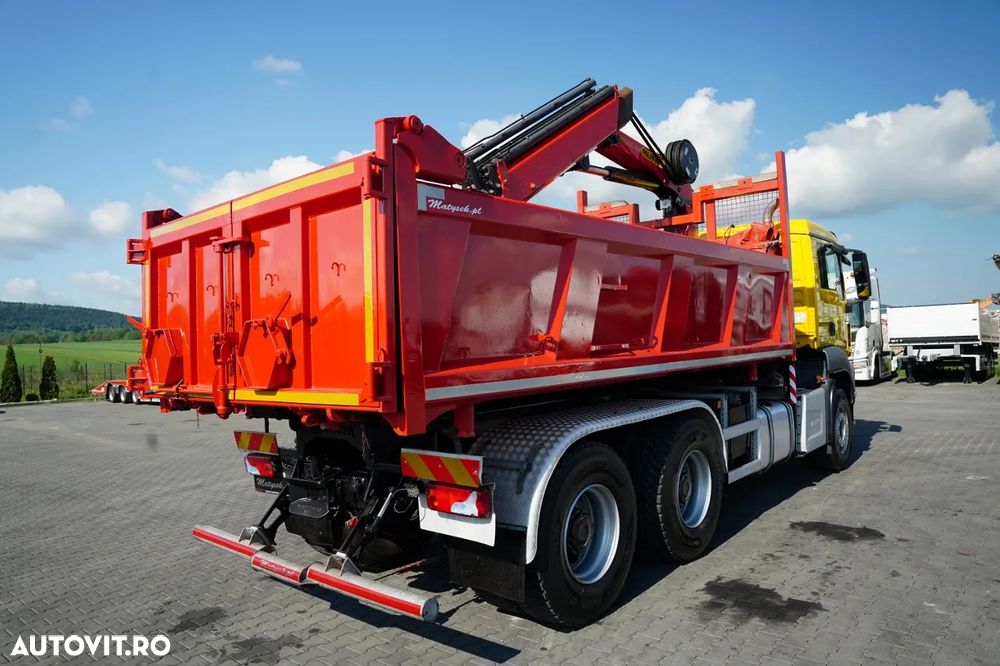 MAN TGS 26.420 / 6x4 / BASCULĂ DUBLĂ / LATERALĂ HIDRODORIZATĂ / BORDMATIC + PALFINGER 18002 HDS / ROTATOR / PILOT / EURO 6 - 14