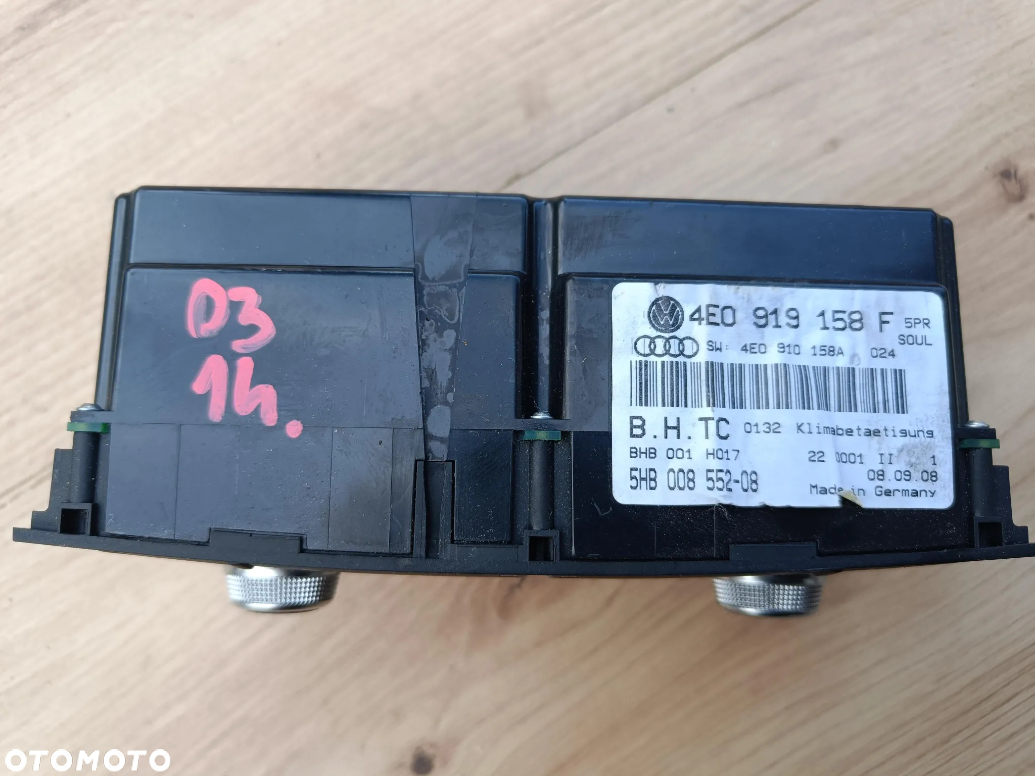 AUDI A8 D3 PANEL KLIMATYZACJI TYLNY TYŁ 4E0919158F IDEALNY - 4