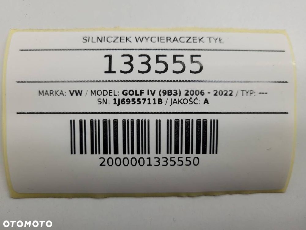 SILNICZEK WYCIERACZEK TYŁ VW GOLF IV 1J6955711B ORYGINAŁ - 7