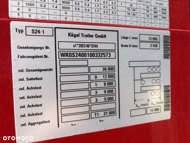 Kögel KURTYNA, SAF, CONTI, DACH PODNOSZONY - 22