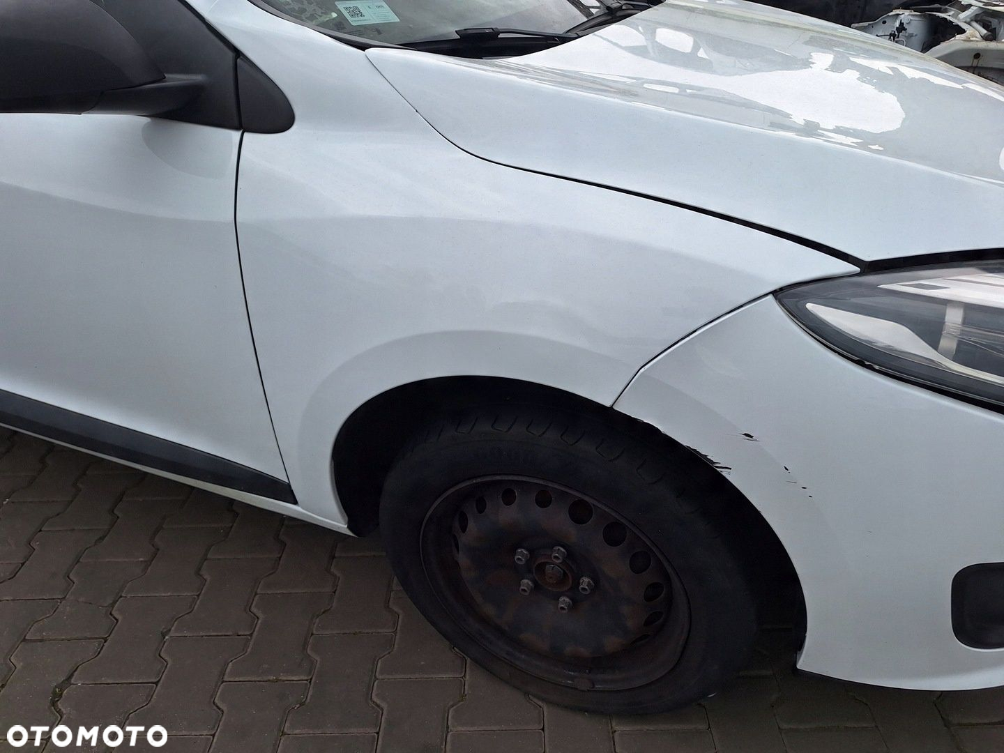 RENAULT MEGANE 3 III LIFT 08-15 BIAŁY BŁOTNIK PRZÓD PRAWY OV369 - 2