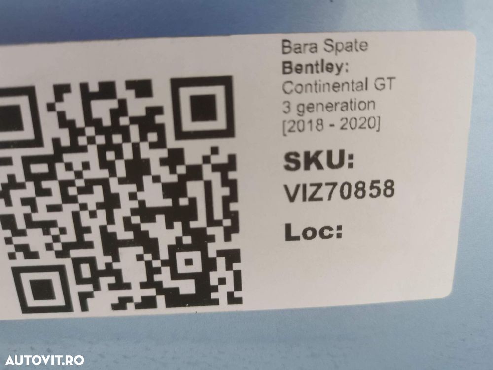 Bara Spate Bentley Continental GT 3 generation 2018 2019 2020 Original - 8