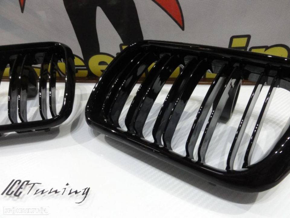 Grelha frontal BMW E36 96-99 M4 look / dupla lamina em preto piano brilhante - 5