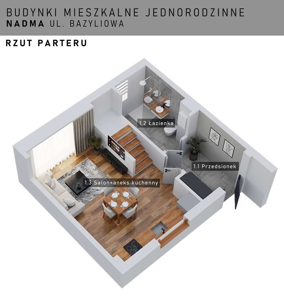 Segment 63,15 m2 ogródek i 2 miejsca postojowe - ul. Bazyliowa, Nadma - Pełny obrazek: 2/8