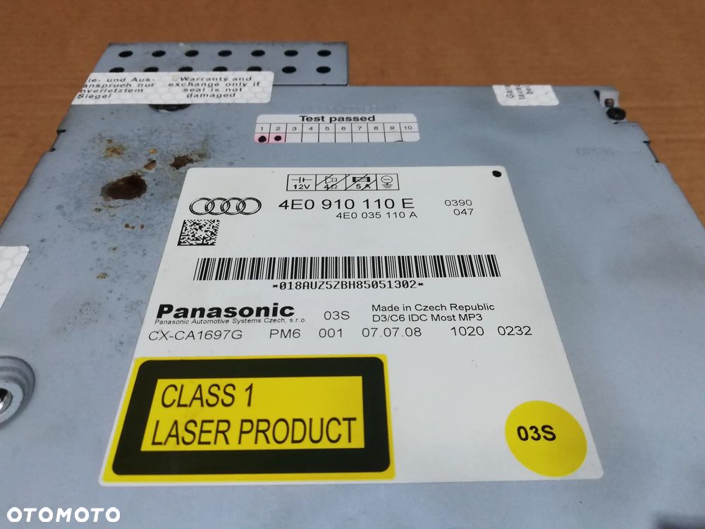 AUDI A8 D3 ZMIENIARKA CD A6 C6 4E0910110E 4E0035110A - 2