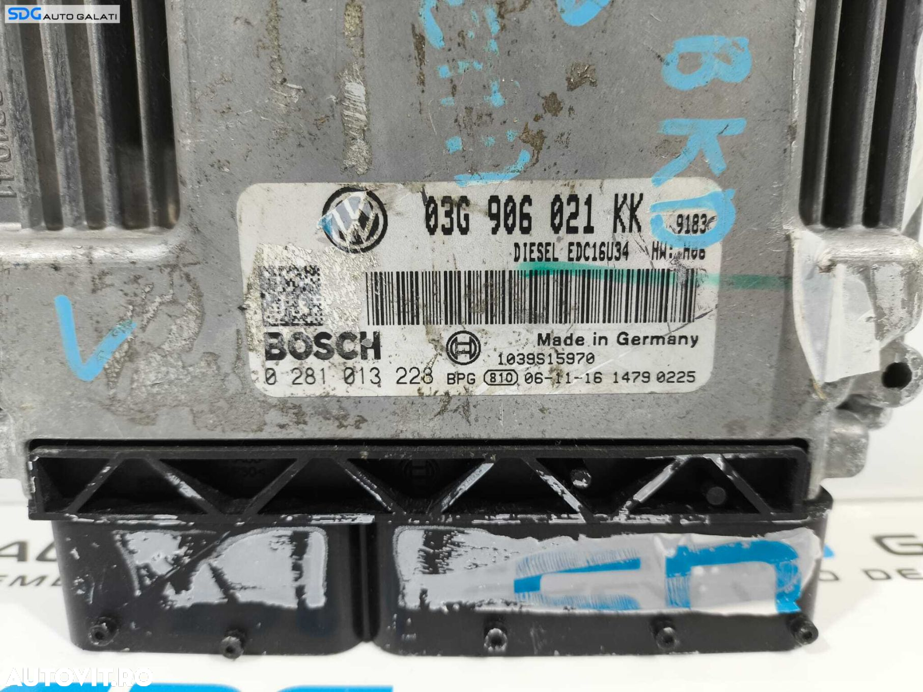 ECU Calculator Motor BOSCH Volkswagen Golf 5 2.0 BKD 2004 - 2008 Cod 03G906021KK 0281013228 [L2280] [L2281] - 2
