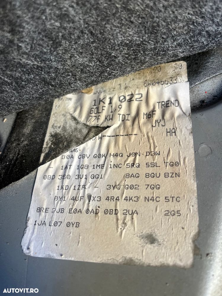 Bara fata completa VW Volkswagen Golf 5 gri argintiu 2007 LA7W - 5