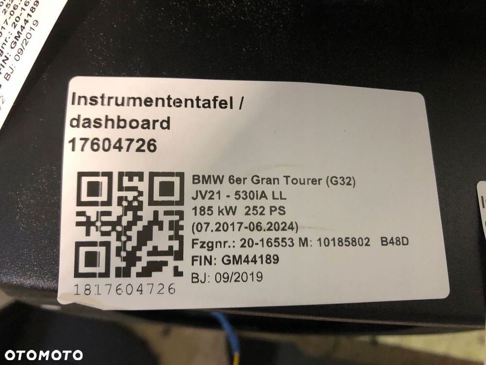 DESKA BMW 6 GT G32 HEAD UP CANBERRABEIGE - 11