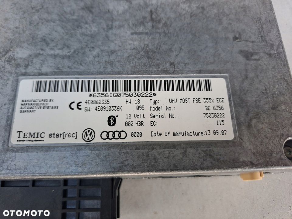 audi a4 b8 a5 a6 c6 q7 4l sterownik moduł bluetooth 4e0862335 - 2