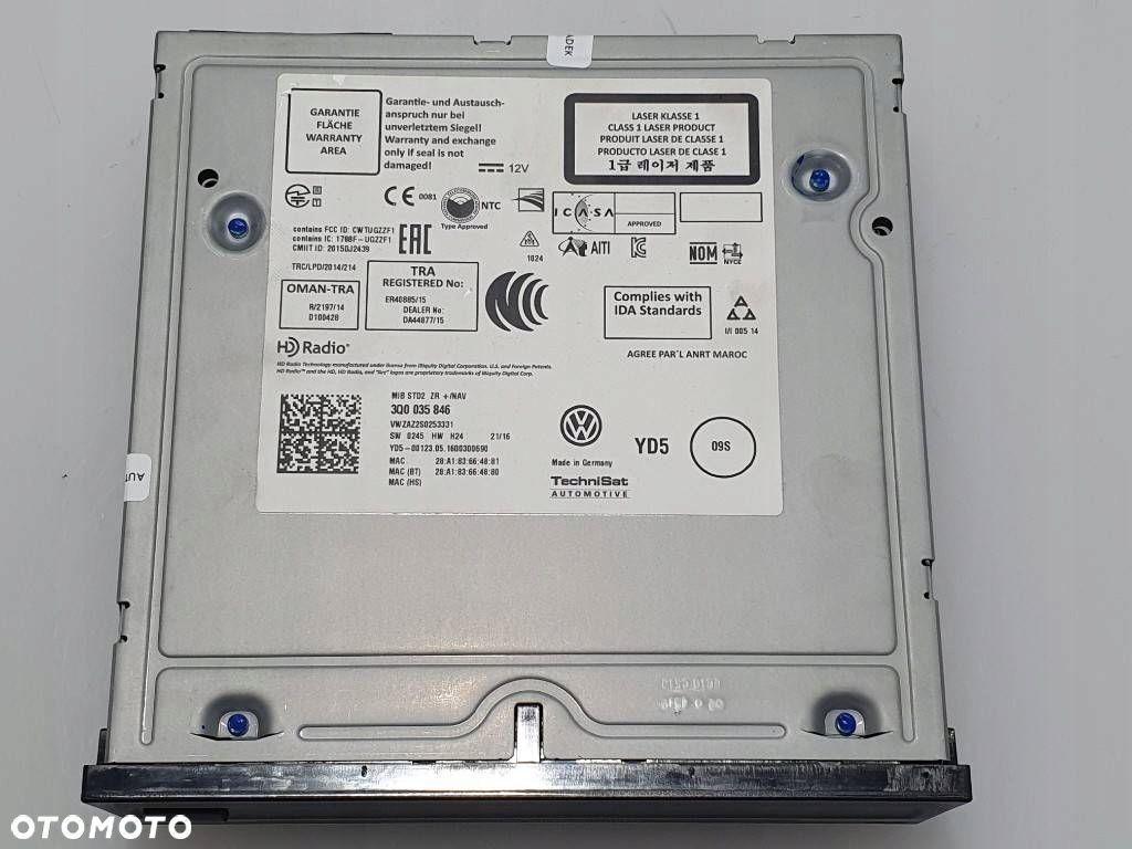 Volkswagen Golf VII 2016 Panel / Radioodtwarzacz CD/DVD/GPS 3Q0035846 - 2
