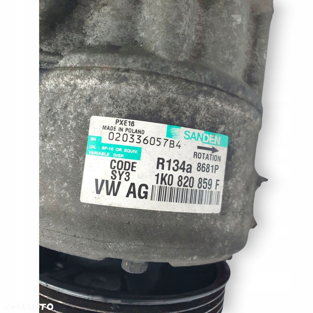 SPRĘŻARKA KLIMATYZACJI Passat B6 Golf V A3 2.0 TDI Sanden 1K0820859F PXE16 - 5