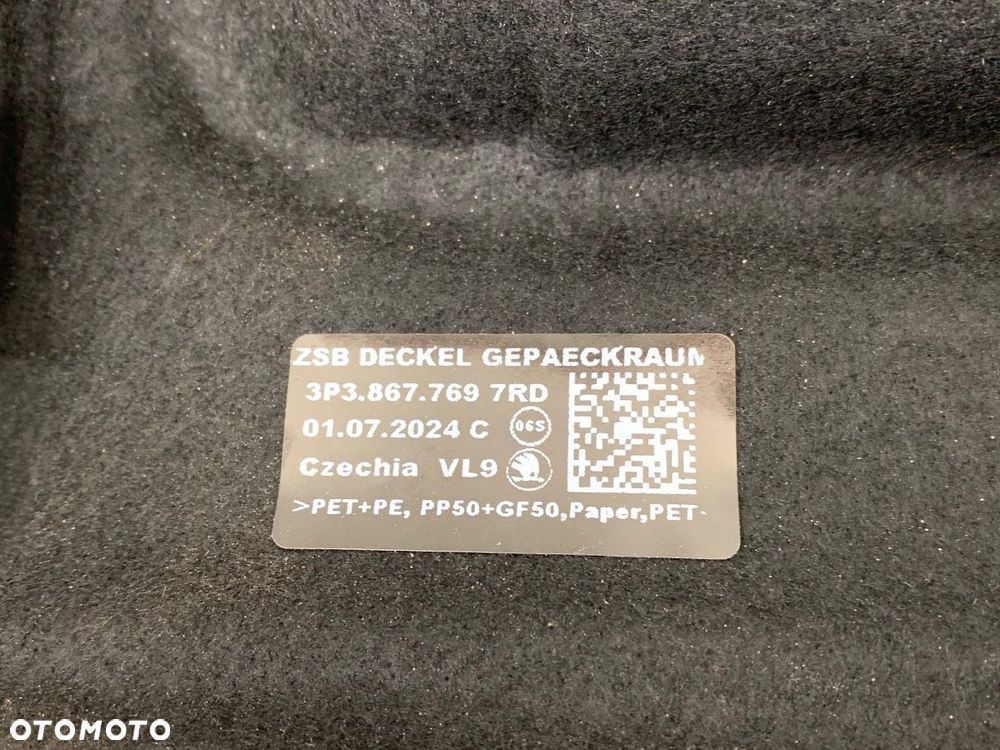 PÓŁKA TYŁ  SKODA SUPERB IV 2023 - 2.0 TSI 195 kW [265 KM] benzyna 2023 - 3P3867769 - 3