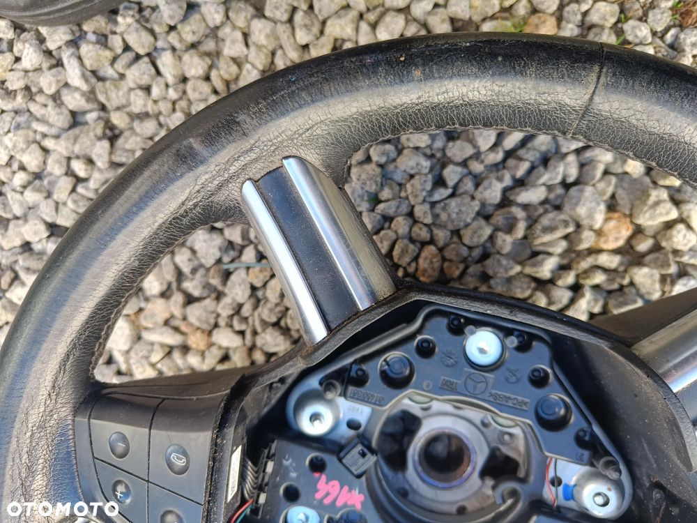 MERCEDES W164 ML X164 GL W251 KIEROWNICA CZARNA SKÓRZANA ŁOPATKI - 6