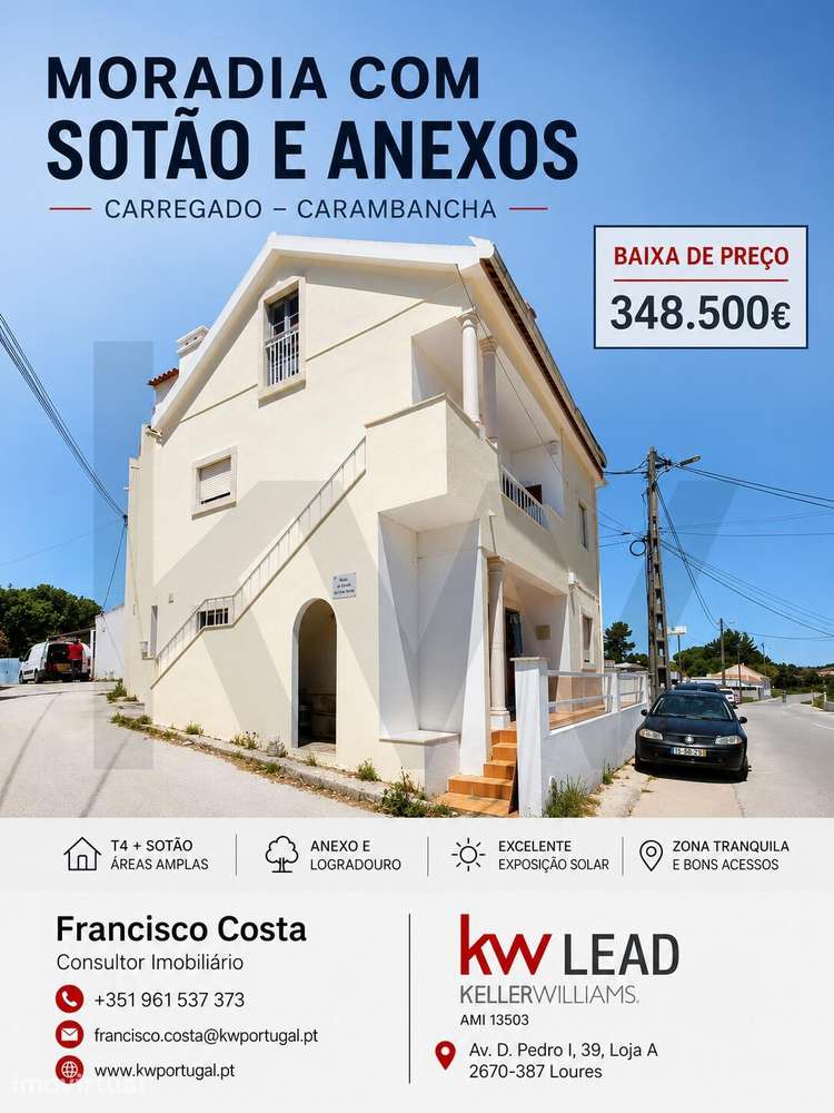 Moradia com Sótão e Anexo em Cadafais | Logradouro Amplo - Grande imagem: 2/10