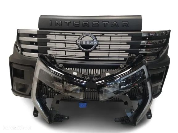 NISSAN INTERSTAR 2025- ZDERZAK PRZÓD PRZEDNI GRILL ATRAPA CHŁODNICY LAMPY REFLEKTORY LEWA PRAWA 6xPDC HALOGENY KOMPLET NOWY ORYGINAŁ - 1
