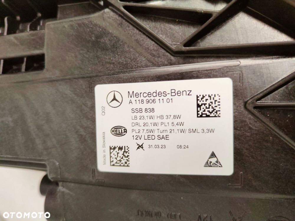 mercedes cla w118 lampa lewa usa a1189061101 new! - 3