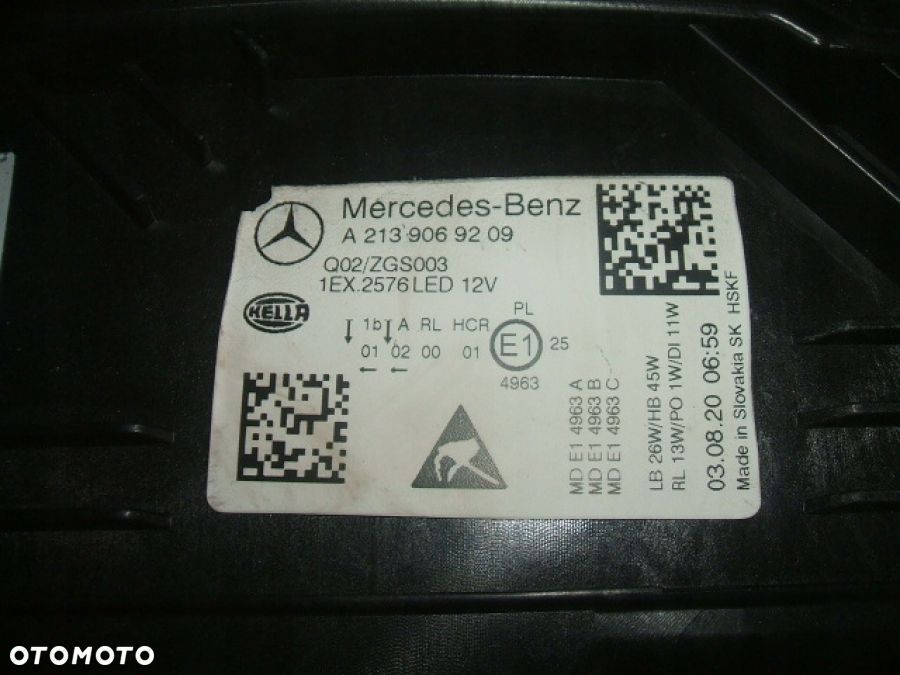 MERCEDES E W213 lift FULL LED lampa Lewa Prawa Performance A2139069209 9109 - 7