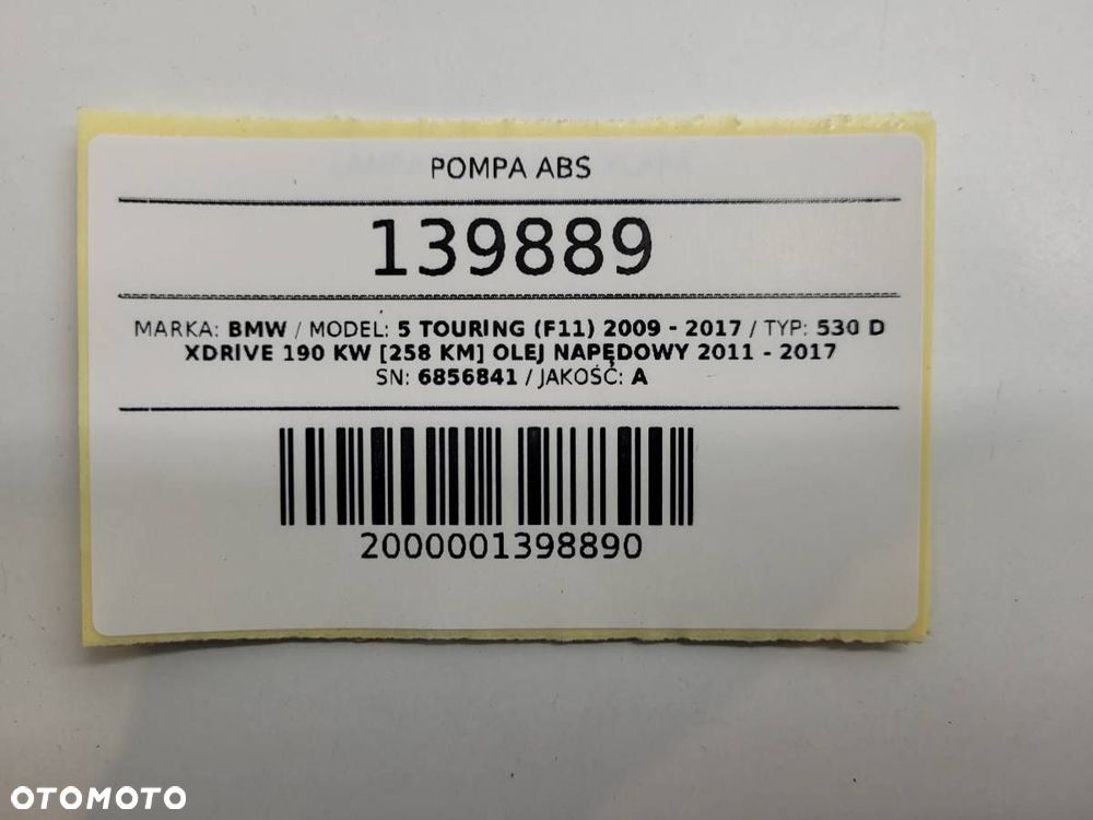 POMPA ABS HAMULCOWA BMW 5 F10 F11 6856841 EUROPA - 9