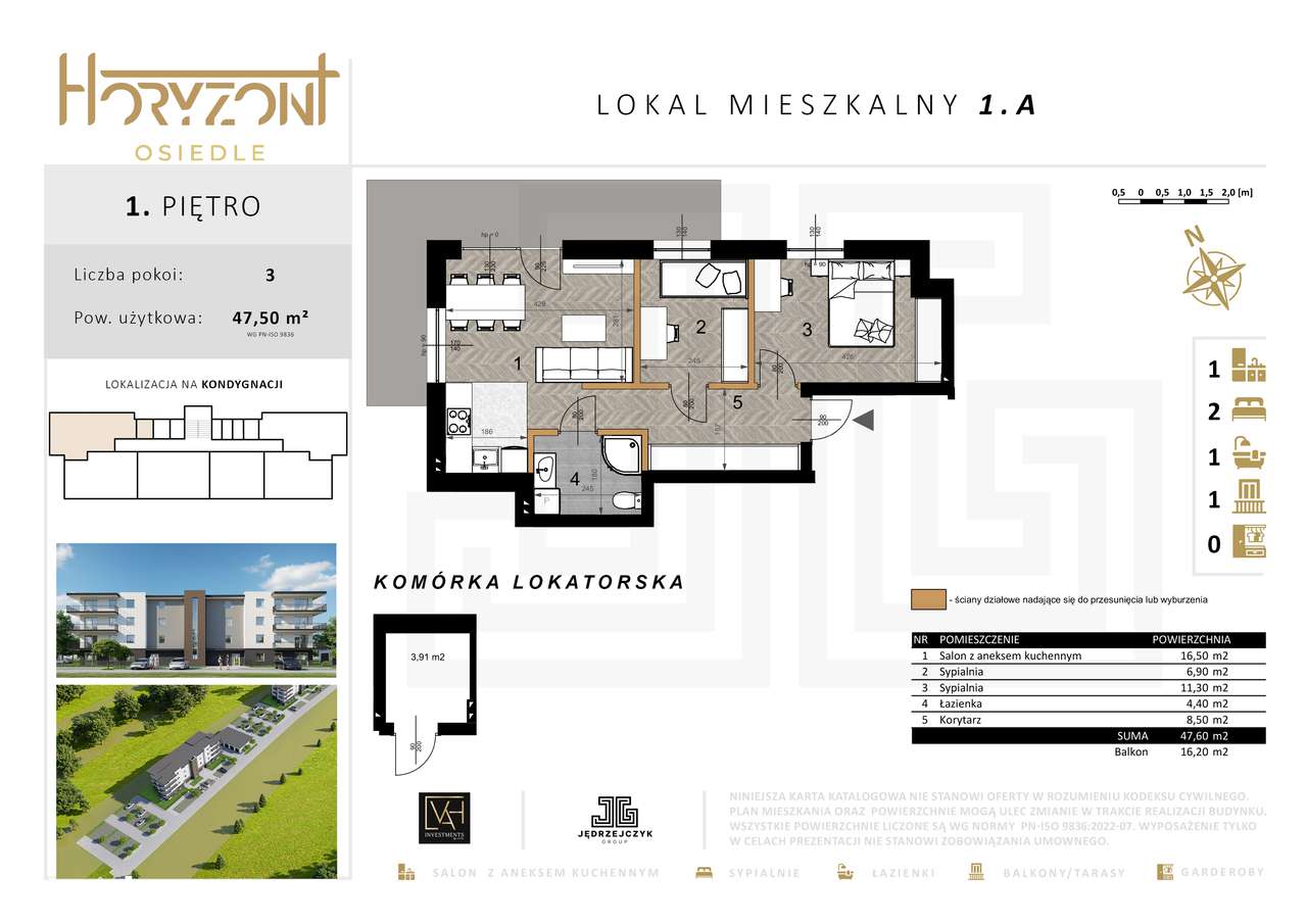 Mieszkanie na sprzedaż, 3 pokoje, 48 m², Radomsko