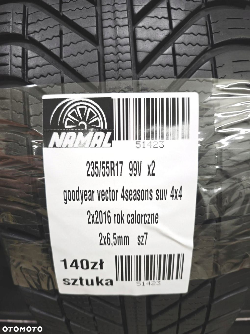 235/55r17 goodyear 2016 opony całoroczne 6,5mm 51423 - 10