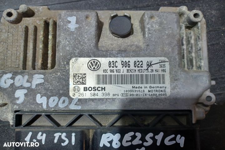 Calculator motor ECU 03C906022AK 0261S04398 - 1.4 TSI  03C906022AK 02 - 3