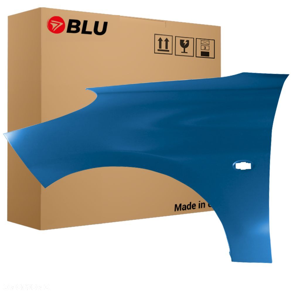 BLU Błotnik PEUGEOT 206+ PLUS KMF lewy niebieski 2007-2014 przód Bleu Recife - 1