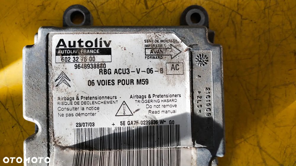 602327600 CITROEN BERLINGO MODUŁ SENSOR AIRBAG - 2